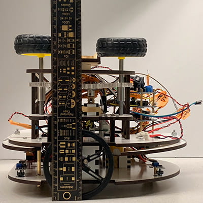A finished robotic system from the fall 2021 course