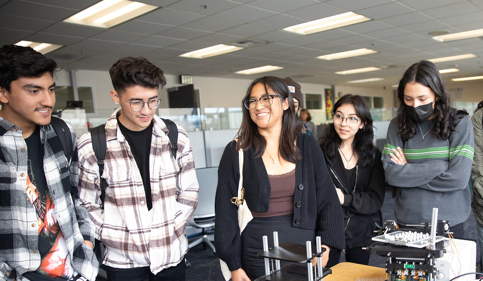 Alisal High School students during a Westside Research Park lab tour