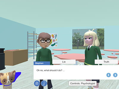 Screenshot of the VR game developed in partnership with Smile Train