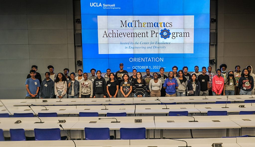 First cohort of the UCLA Samueli Mathematics Achievement Program at the orientation.